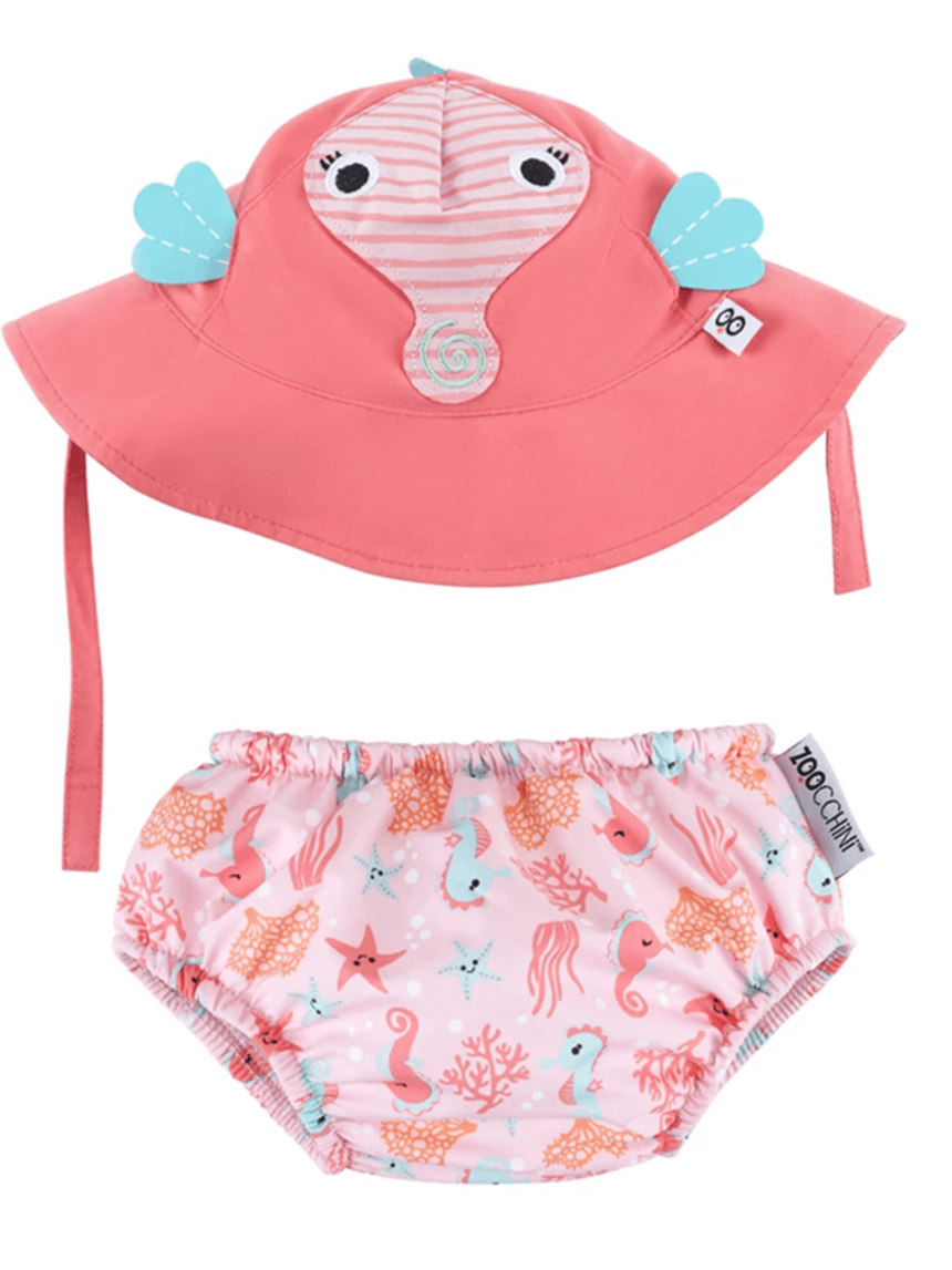 Zoocchini σετ μαγιό και καπέλο upf50+ sally the seahorse για κορίτσι - Zoocchini