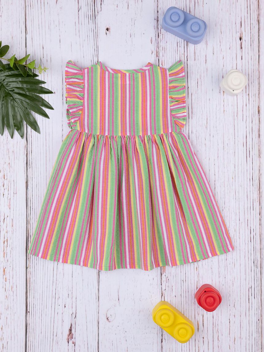 βρεφικό φόρεμα ριγέ πολύχρωμο για κορίτσι - Prénatal