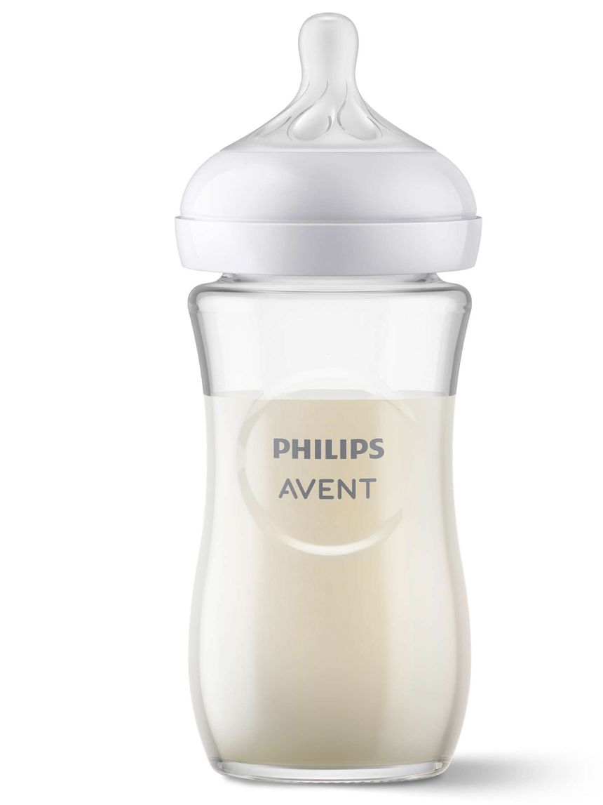 Philips avent γυάλινο μπιμπερό natural response 1m+ 240ml, scy933/01 - Philips Avent