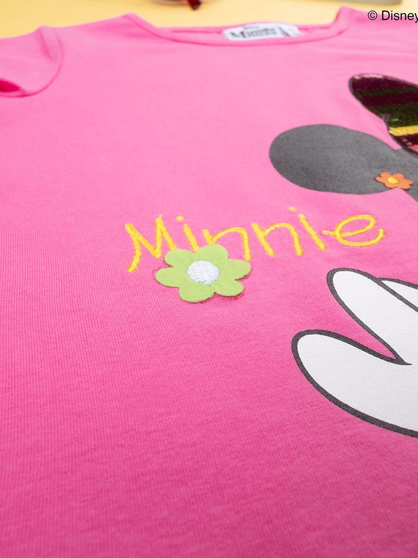 παιδικό t-shirt φούξια με τη minnie για κορίτσι - Prénatal