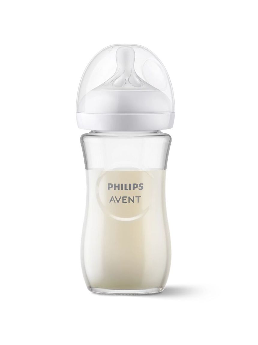 Philips avent γυάλινο μπιμπερό natural response 3-6m μέτριας ροής 240ml scy933/01 - Philips Avent