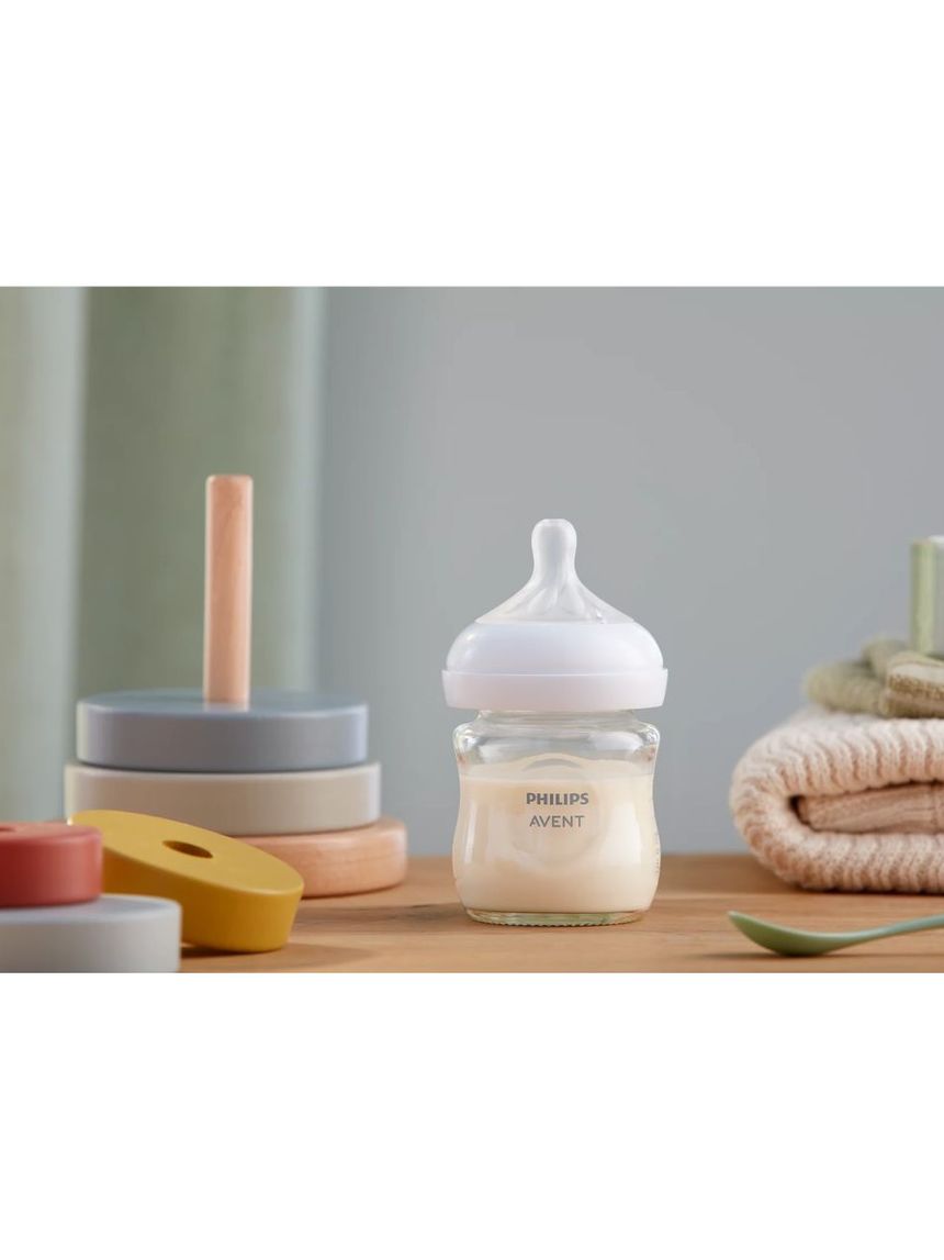 Philips avent γυάλινο μπιμπερό natural response 120ml αργής ροής 0-3m scy930/01 - Philips Avent