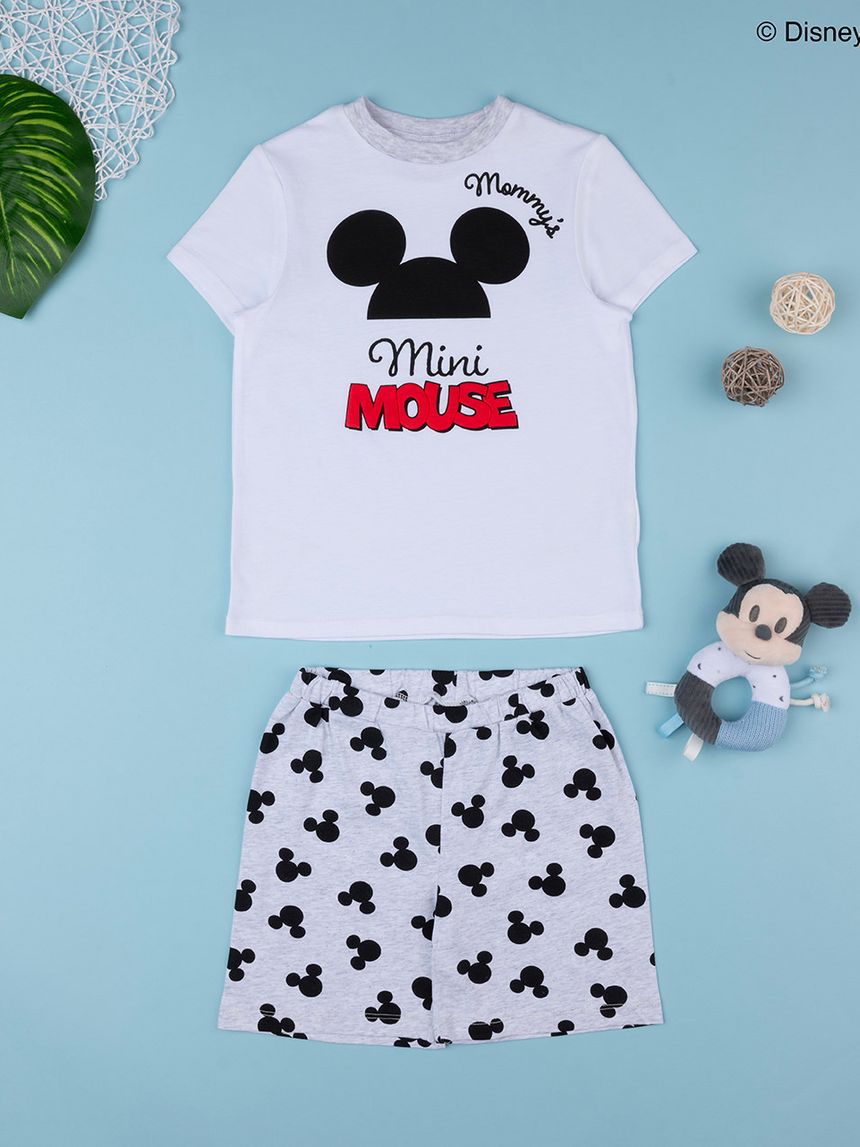 παιδική πιτζάμα κοντή με το mickey mini me για αγόρι - Prénatal