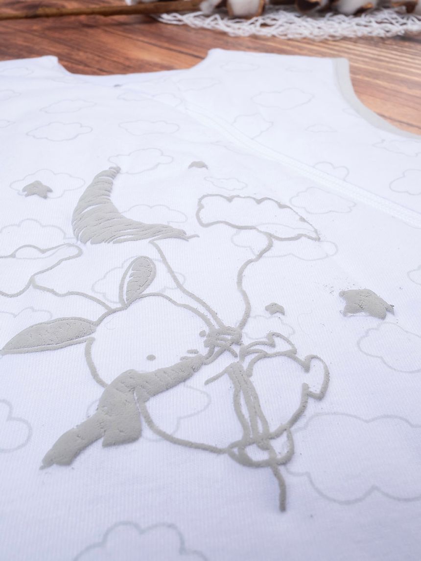 βρεφικός αμάνικος υπνόσακος λευκός με λαγουδάκια 2.5 tog unisex - Prénatal