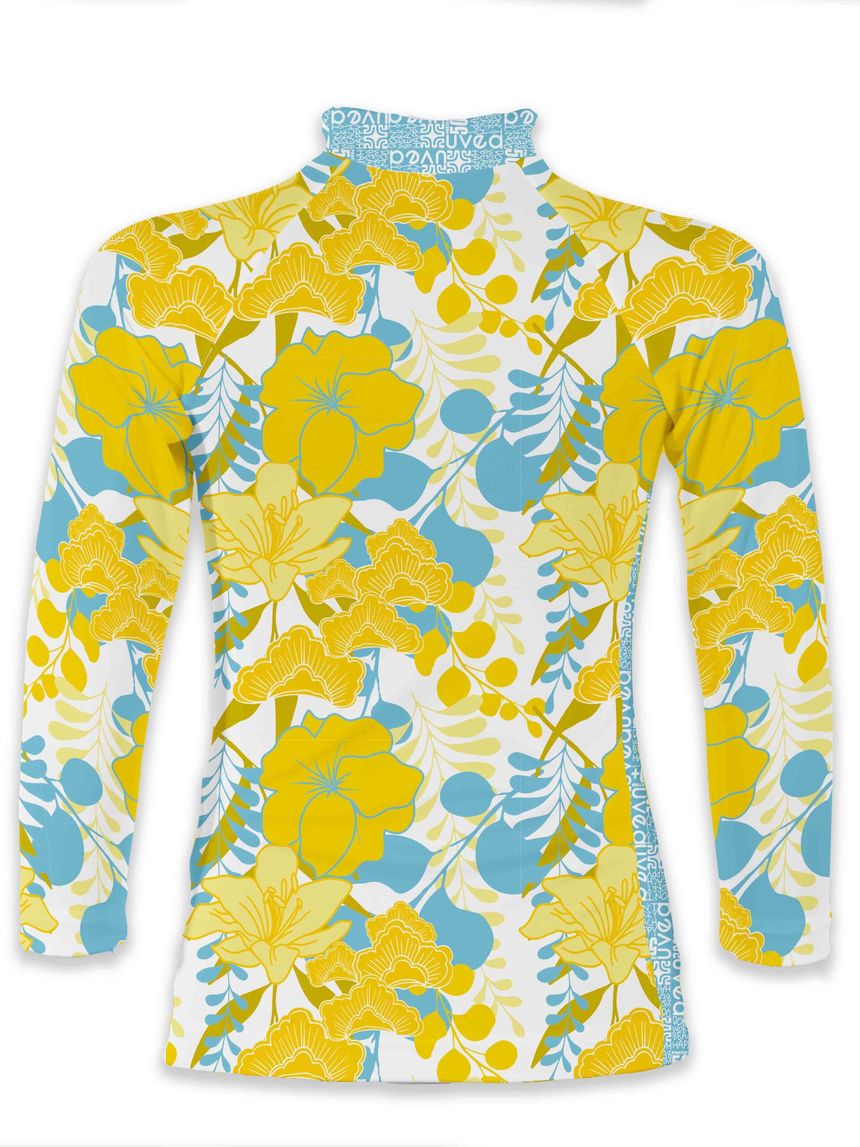 Uvea biarritz παιδική uv μακρυμάνικη μπλούζα aloha yellow upf 50+ για κορίτσι - UVEA