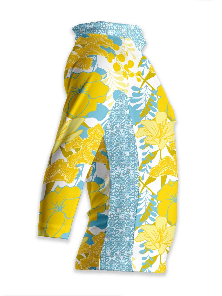 Uvea biarritz παιδική uv μακρυμάνικη μπλούζα aloha yellow upf 50+ για κορίτσι - UVEA