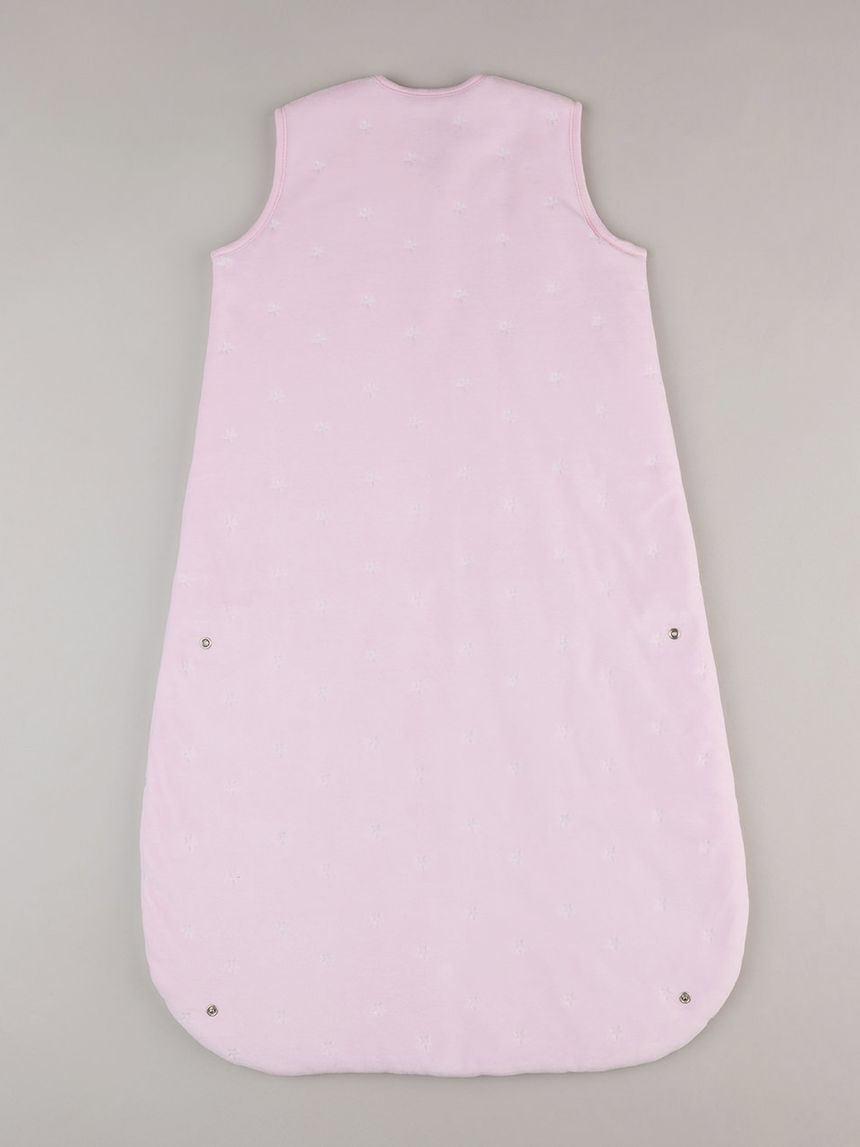 βρεφικός σενίλ αμάνικος χειμερινός υπνόσακος ροζ με αστεράκια 3.0 tog για κορίτσι - Prénatal