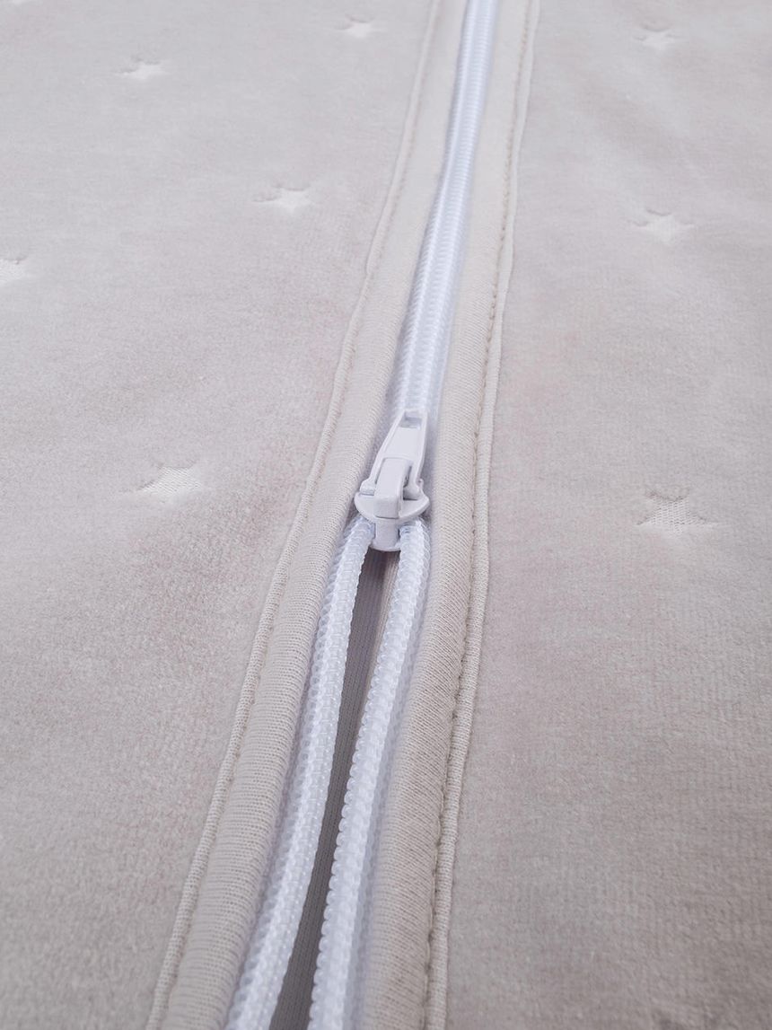 βρεφικός σενίλ αμάνικος χειμερινός υπνόσακος γκρι με αστεράκια 3.0 tog unisex - Prénatal