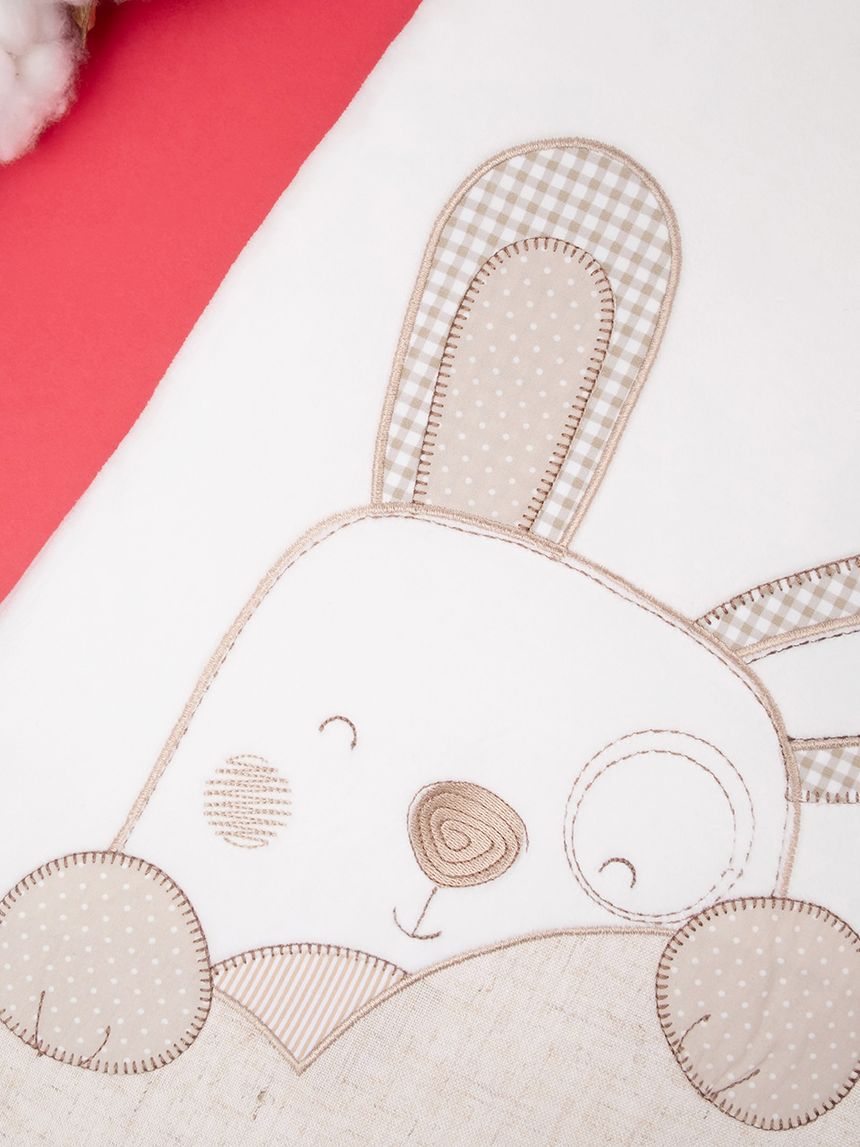 βρεφικός αμάνικος χειμερινός υπνόσακος λευκός με λαγουδάκια 3.5 tog unisex - Prénatal