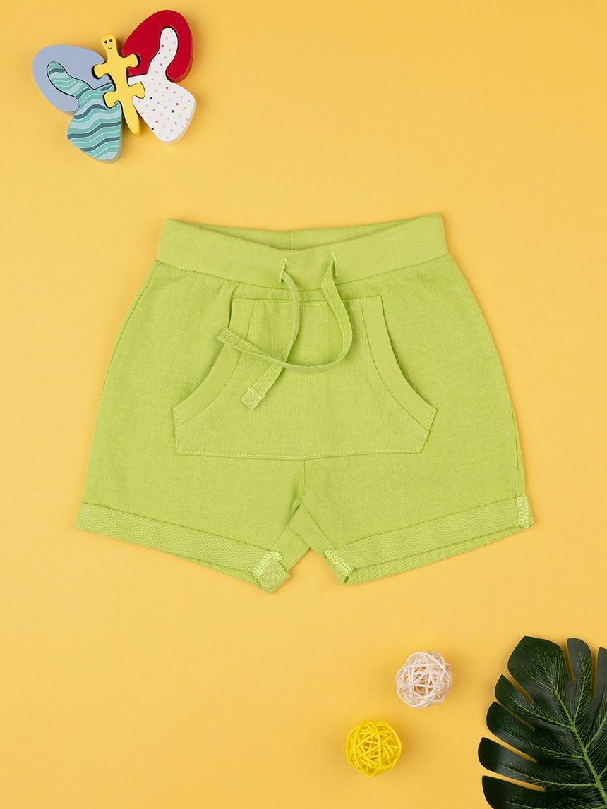 βρεφικό σορτσάκι λαχανί με τσέπη για αγόρι - Prénatal