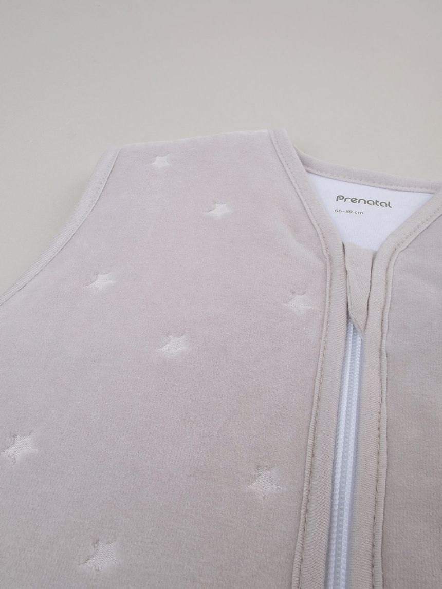 βρεφικός σενίλ αμάνικος χειμερινός υπνόσακος γκρι με αστεράκια 3.0 tog unisex - Prénatal