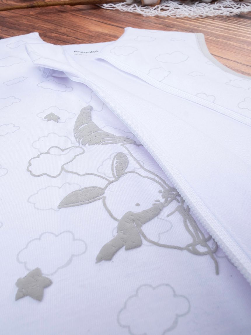 βρεφικός αμάνικος υπνόσακος λευκός με λαγουδάκια 2.5 tog unisex - Prénatal