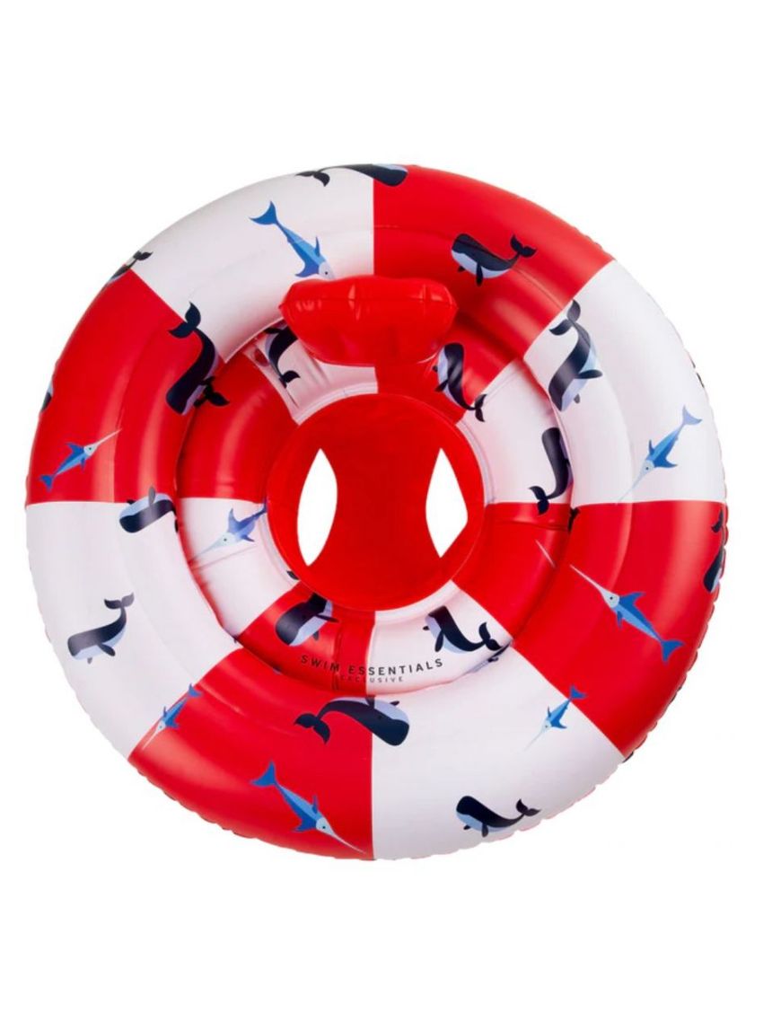 Swim essentials: σωσίβιο 69εκ. 0-1 ετών "red-white whale life boy" swe-2020se153 - Swim Essentials