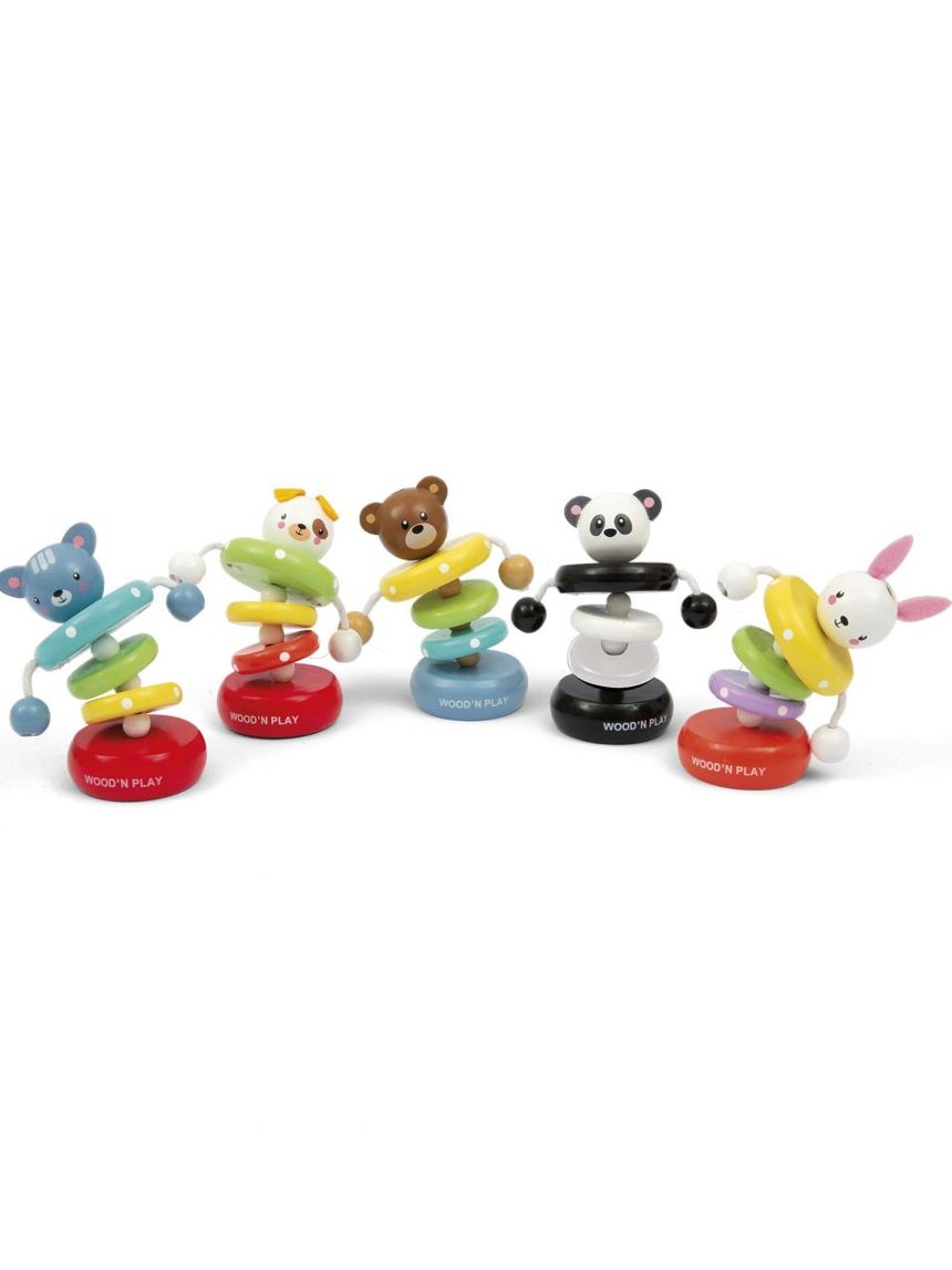 Wood’ n play ξύλινα αρθρωτά ζωάκια μίνι 5 σχέδια - Wood'N Play