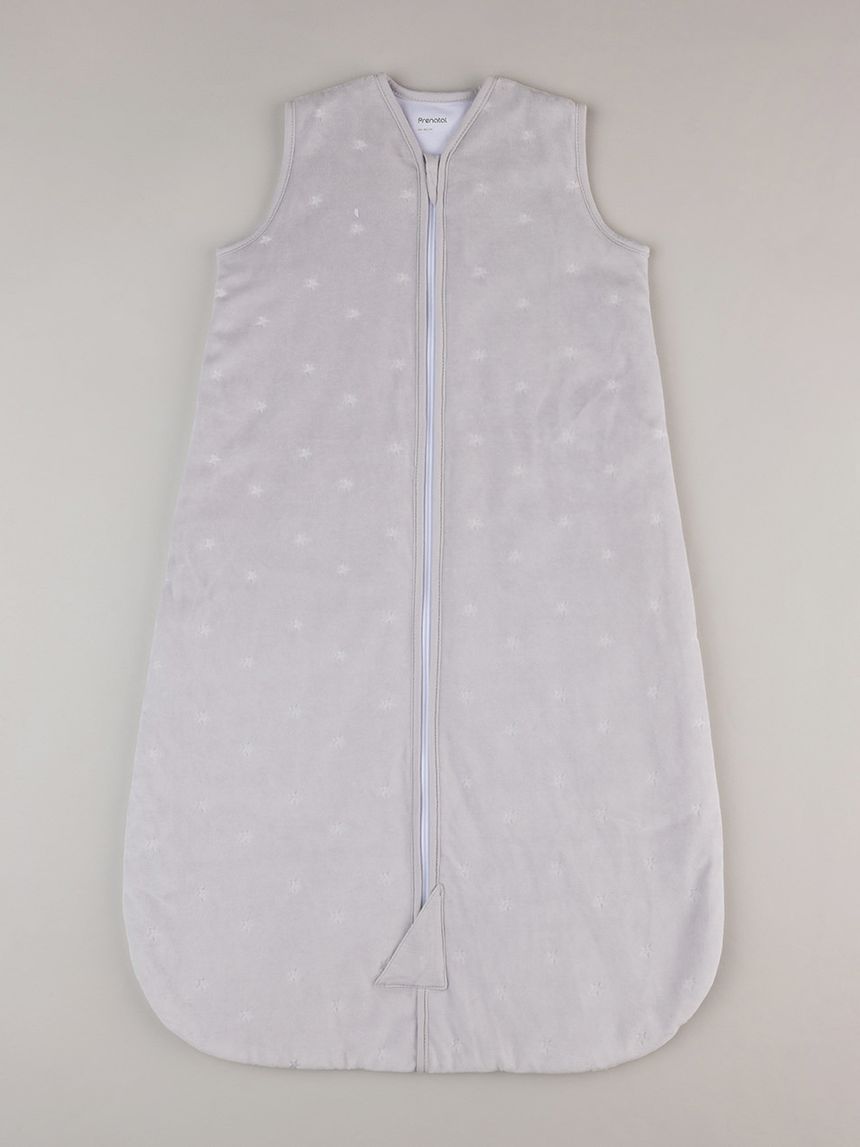 βρεφικός σενίλ αμάνικος χειμερινός υπνόσακος γκρι με αστεράκια 3.0 tog unisex - Prénatal