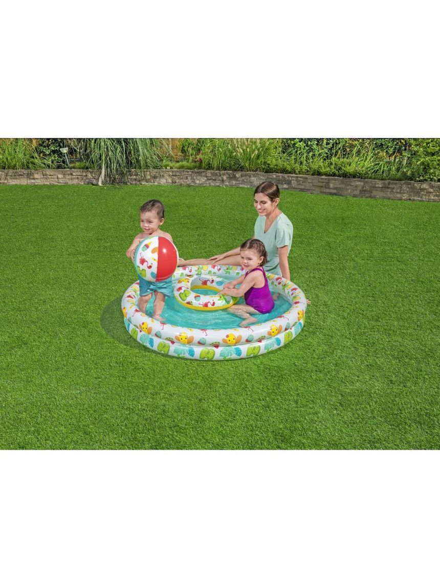 Bestway σετ παιδική πισίνα με μπάλα & σωσίβιο 122x20cm - Bestway