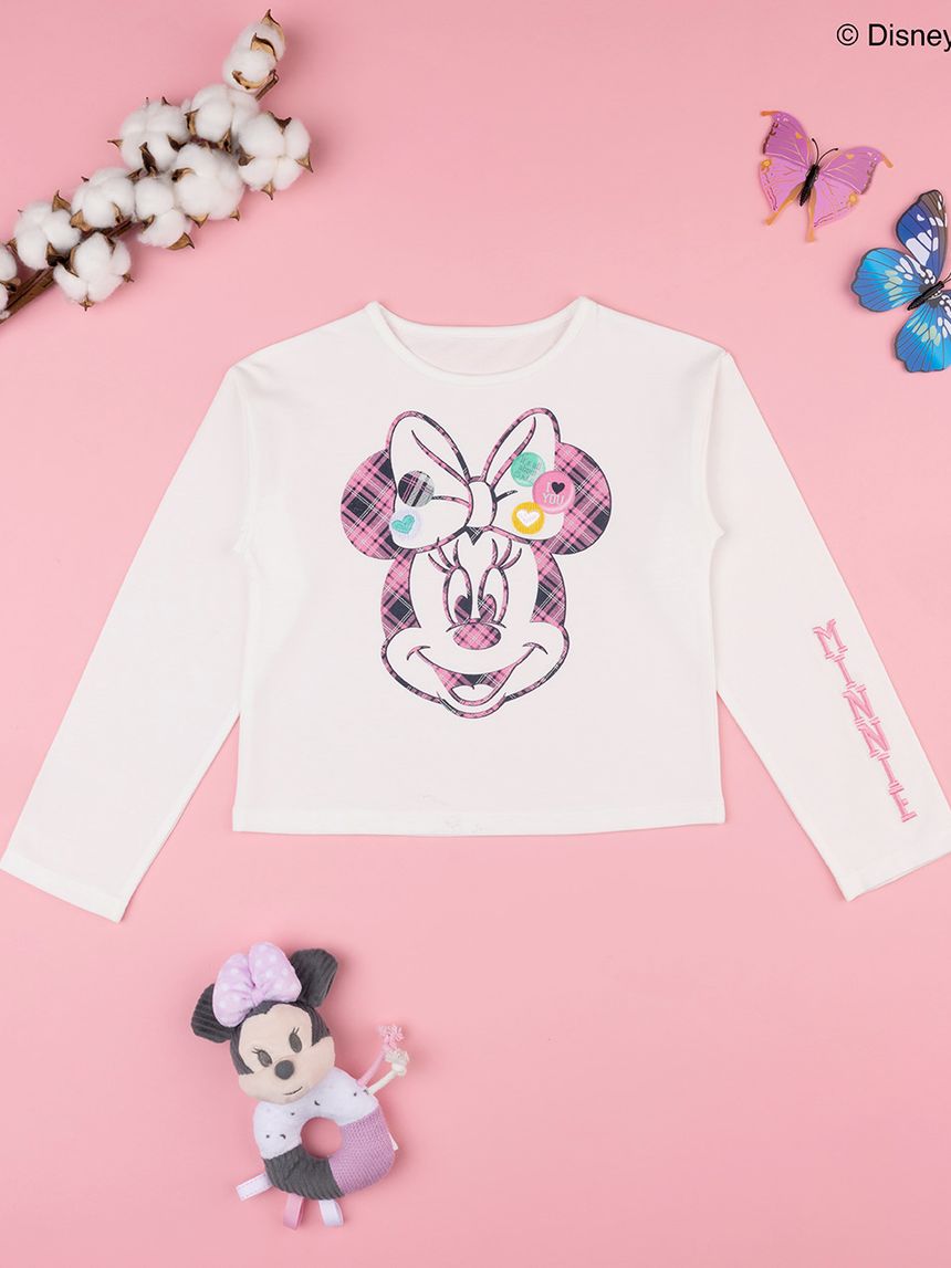 παιδική μπλούζα λευκή με τη minnie για κορίτσι - Prénatal