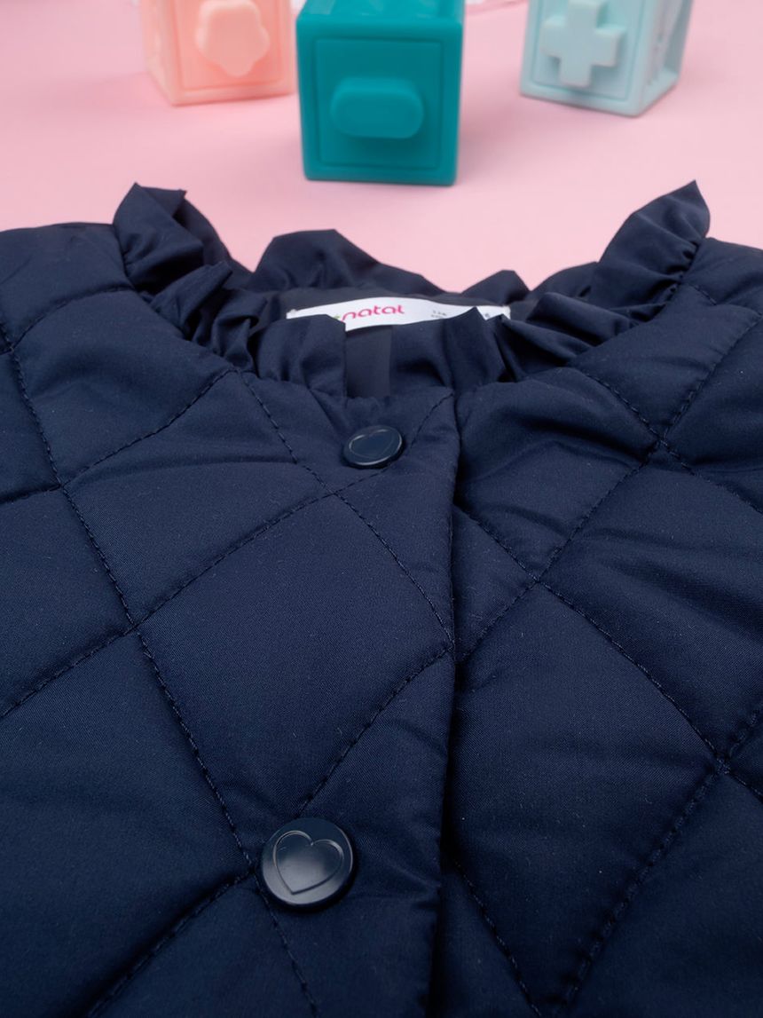 παιδικό μπουφάν καπιτονέ μπλε για κορίτσι - Prénatal