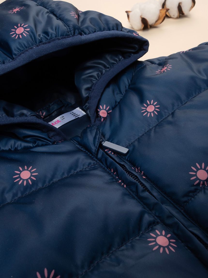 παιδικό μπουφάν φουσκωτό μπλε με ήλιους για κορίτσι - Prénatal