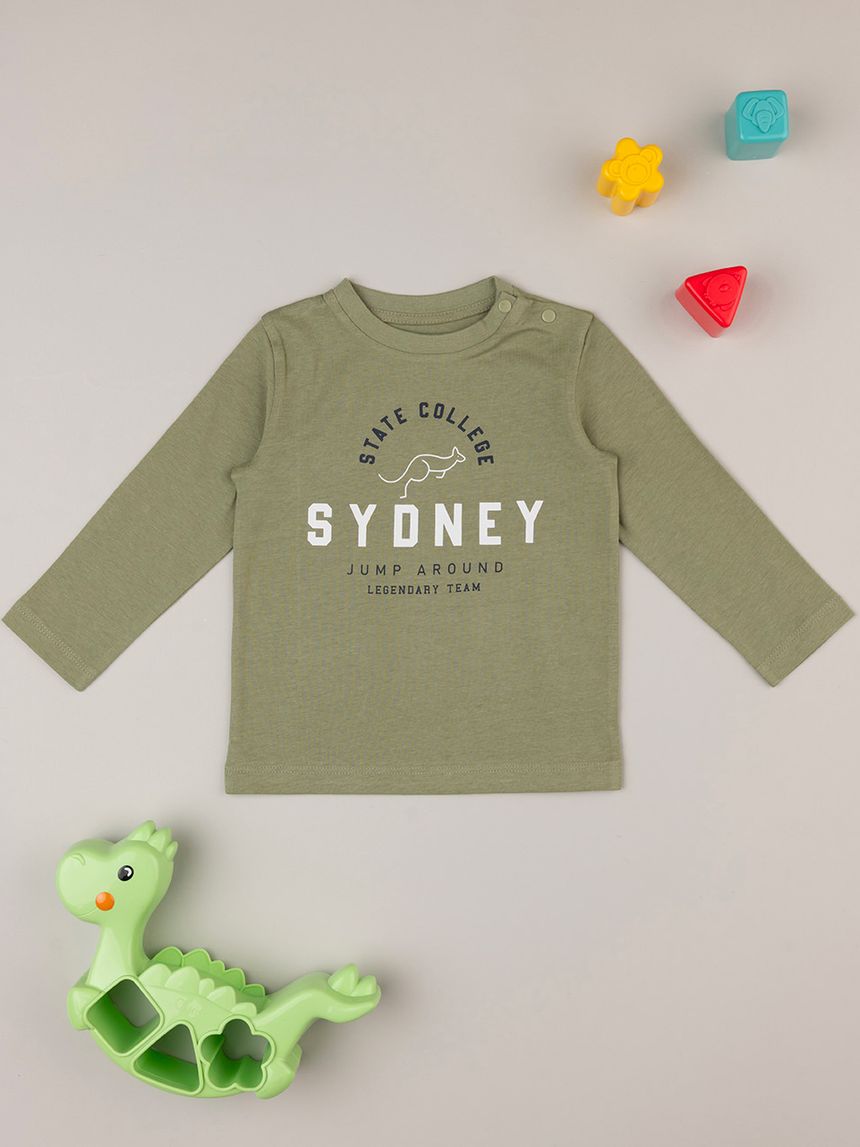 βρεφική μπλούζα χακί sydney για αγόρι - Prénatal