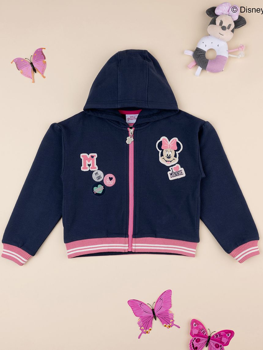 παιδική ζακέτα φούτερ μπλε με τη minnie για κορίτσι - Prénatal
