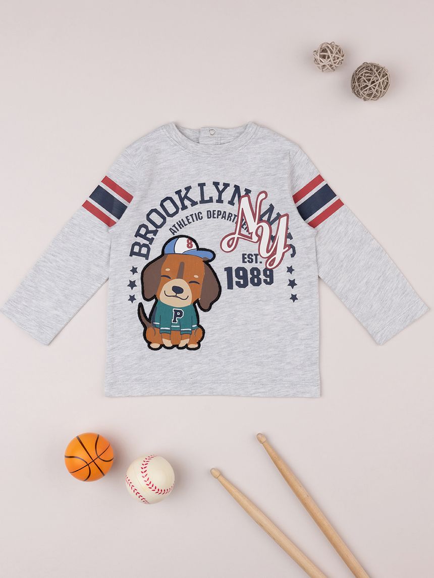 βρεφική μπλούζα γκρι brooklyn για αγόρι - Prénatal