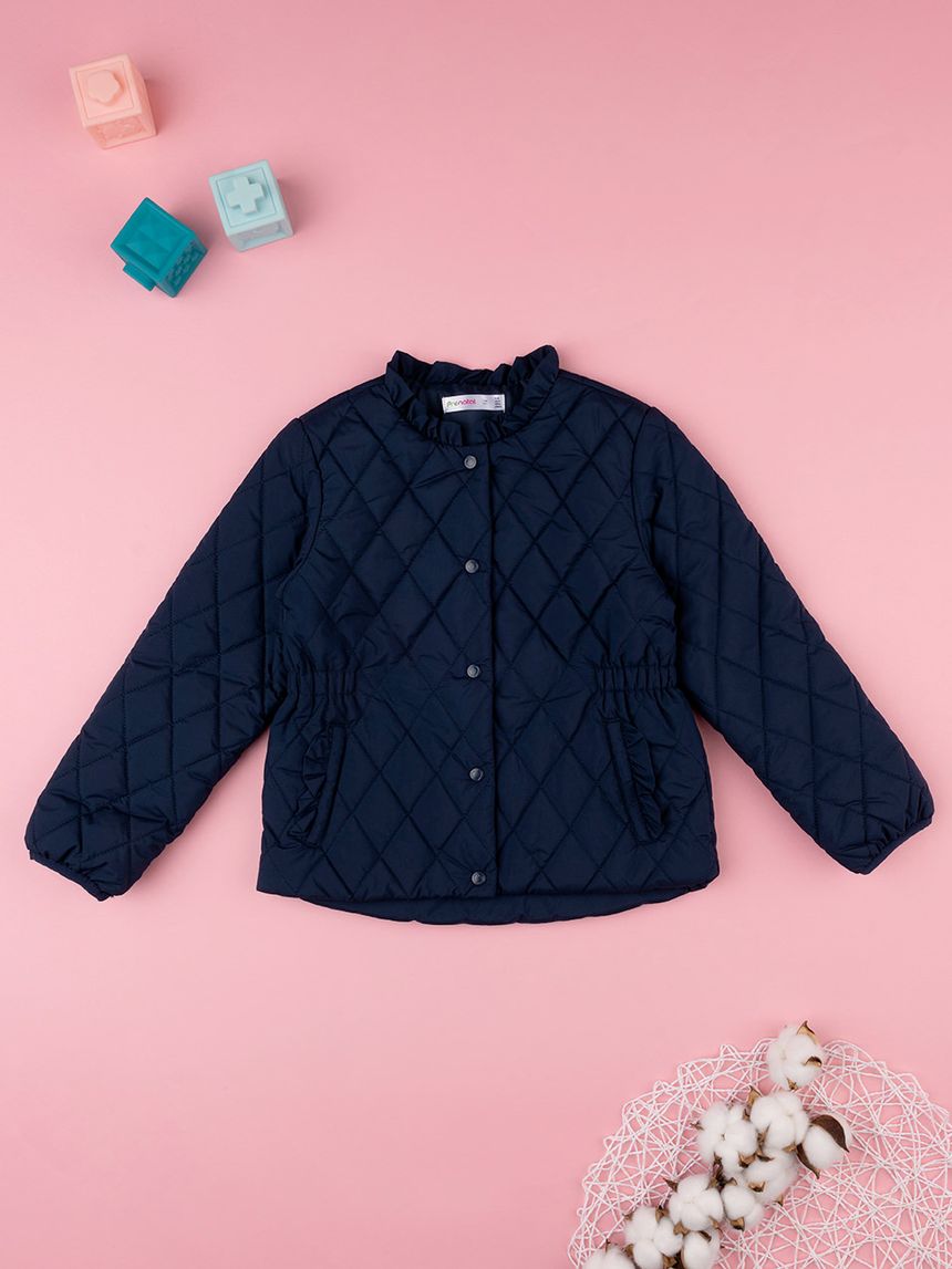 παιδικό μπουφάν καπιτονέ μπλε για κορίτσι - Prénatal