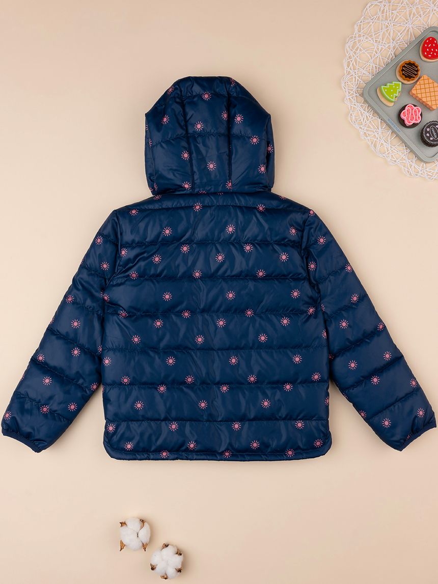 παιδικό μπουφάν φουσκωτό μπλε με ήλιους για κορίτσι - Prénatal