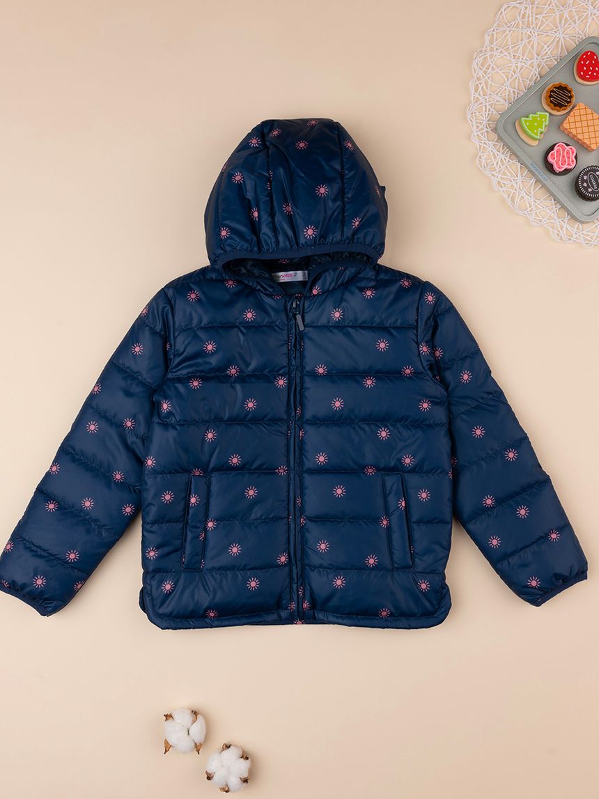 παιδικό μπουφάν φουσκωτό μπλε με ήλιους για κορίτσι - Prénatal
