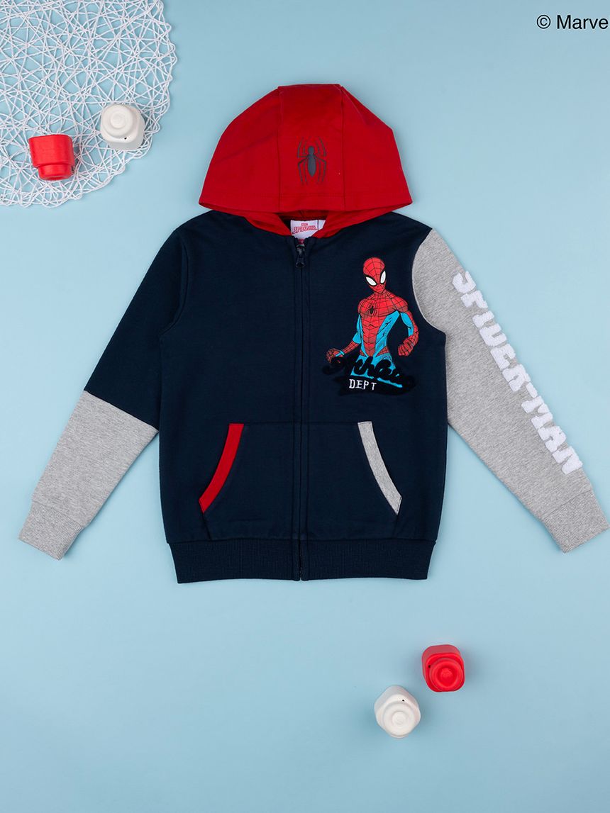 παιδική ζακέτα μπλε με το spiderman για αγόρι - Prénatal