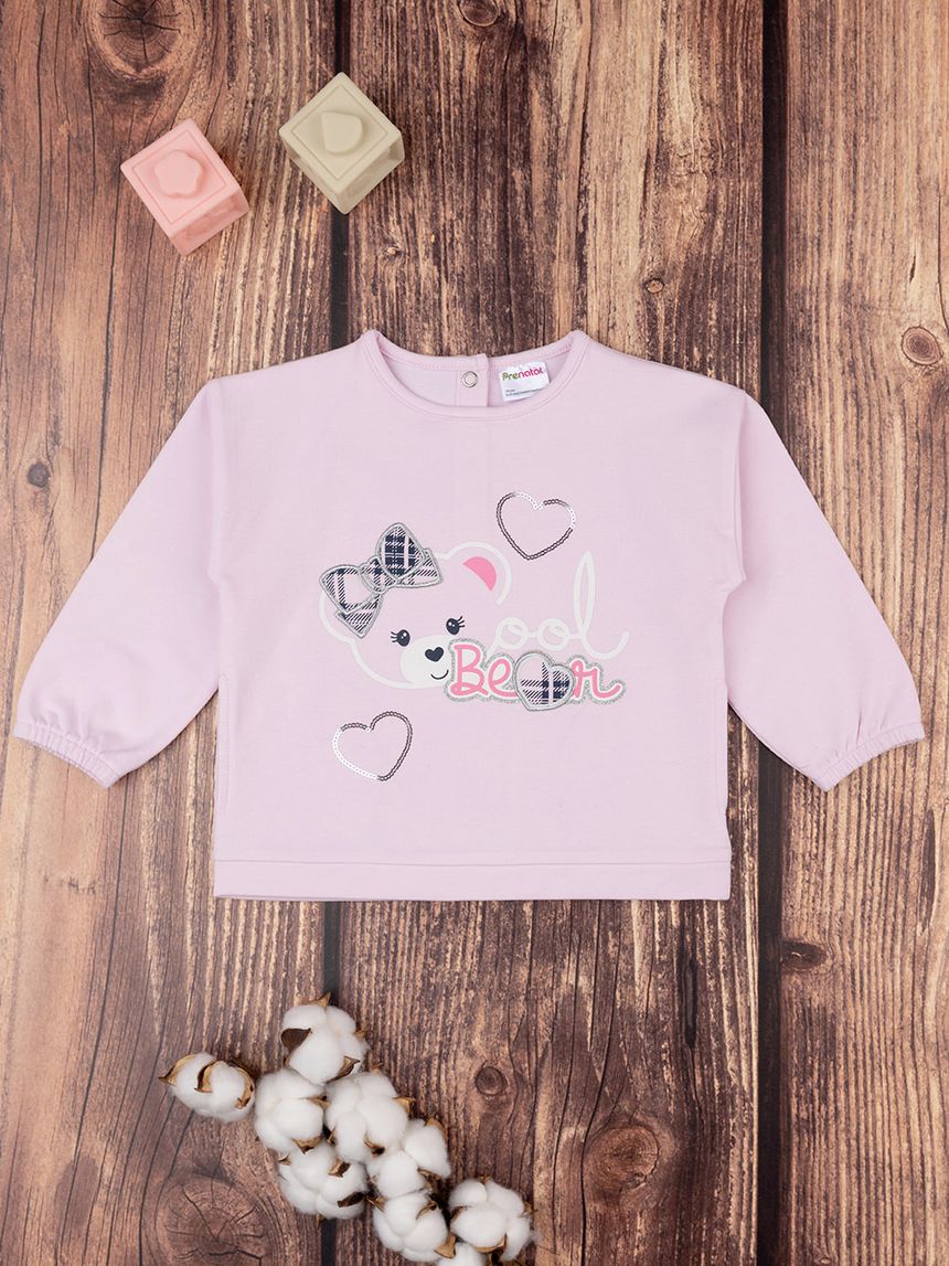 βρεφική μπλούζα λιλά cool bear για κορίτσι - Prénatal
