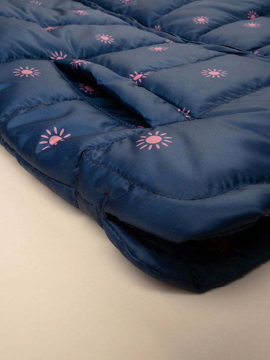 παιδικό μπουφάν φουσκωτό μπλε με ήλιους για κορίτσι - Prénatal