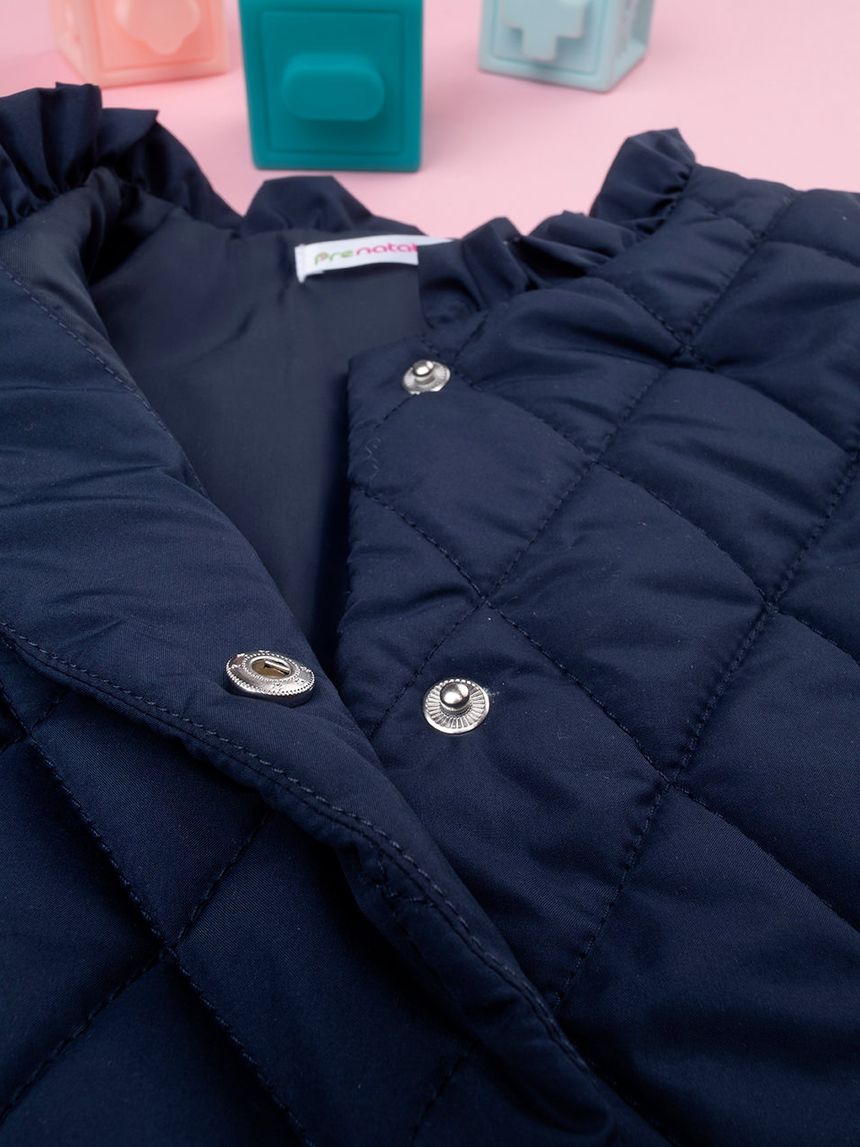 παιδικό μπουφάν καπιτονέ μπλε για κορίτσι - Prénatal