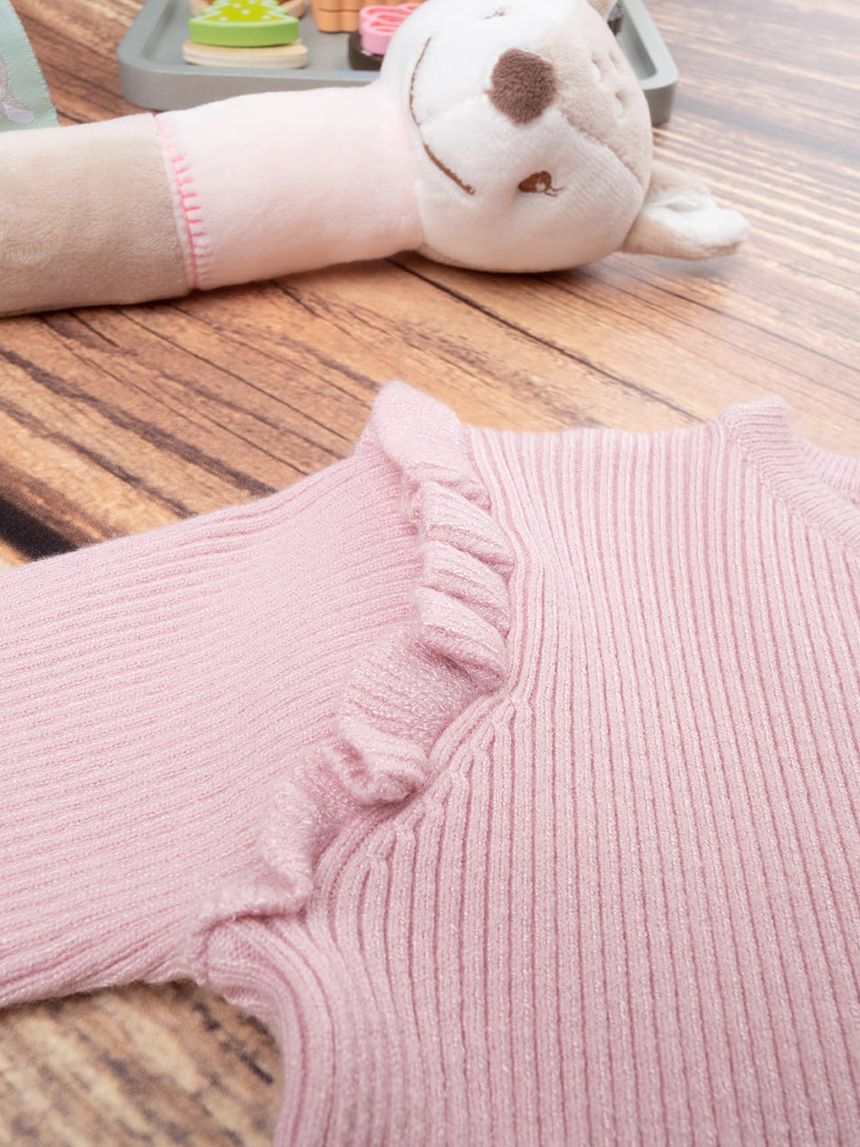 βρεφικό πλεκτό φορμάκι ροζ παστέλ για κορίτσι - Prénatal