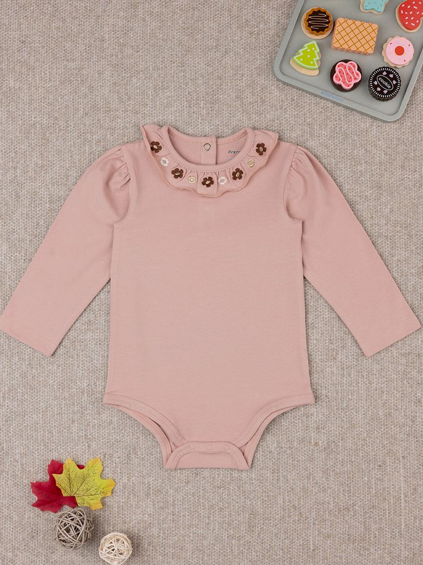 βρεφικό κορμάκι ροζ φλοράλ για κορίτσι - Prénatal