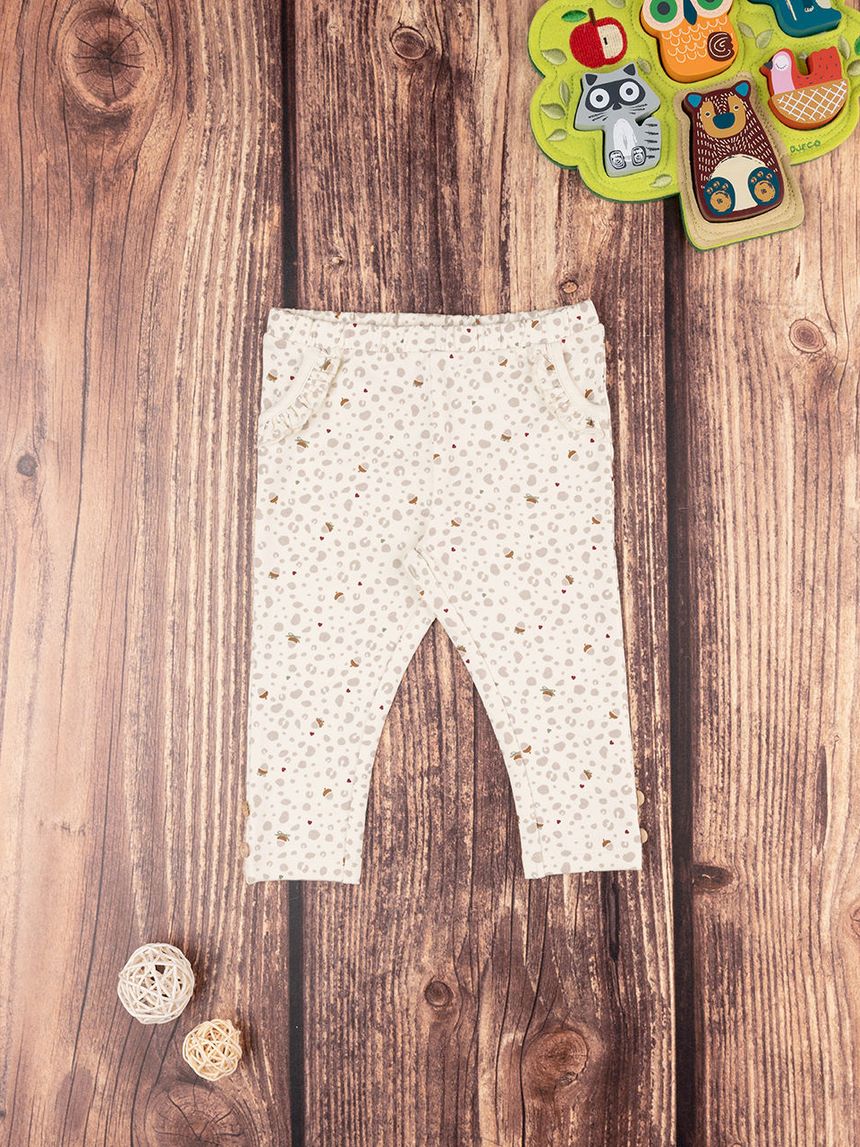 βρεφικό κολάν κρεμ animal print για κορίτσι - Prénatal