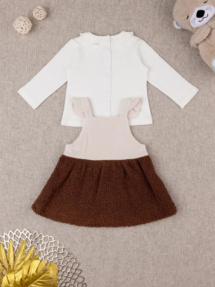 βρεφικό σετ μπλούζα και φόρεμα teddy για κορίτσι - Prénatal