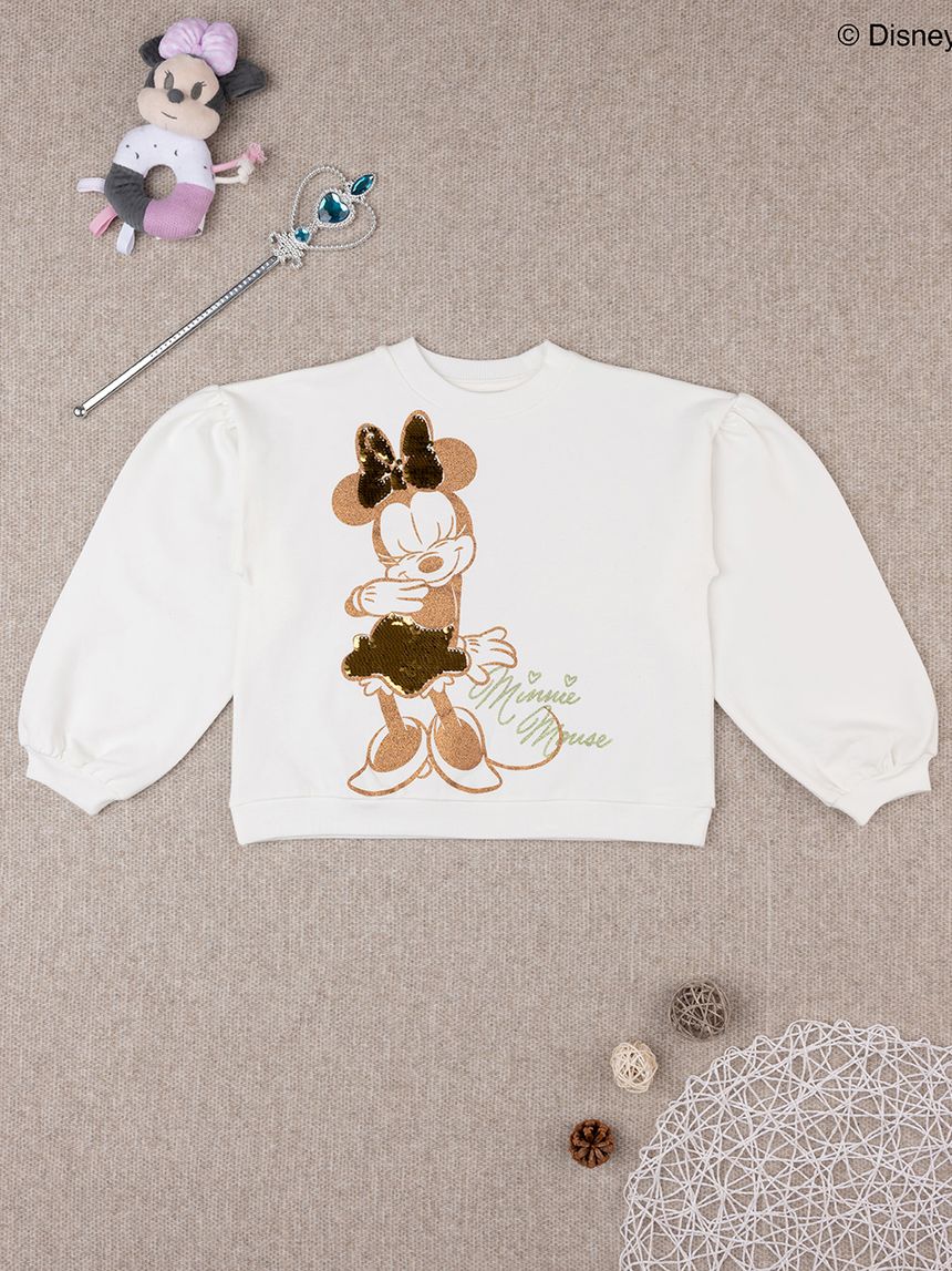 παιδική μπλούζα φούτερ λευκή με τη minnie για κορίτσι - Prénatal