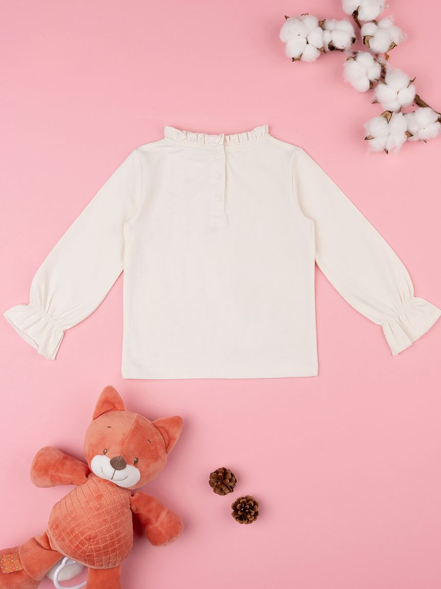 βρεφική μπλούζα κρεμ central park για κορίτσι - Prénatal