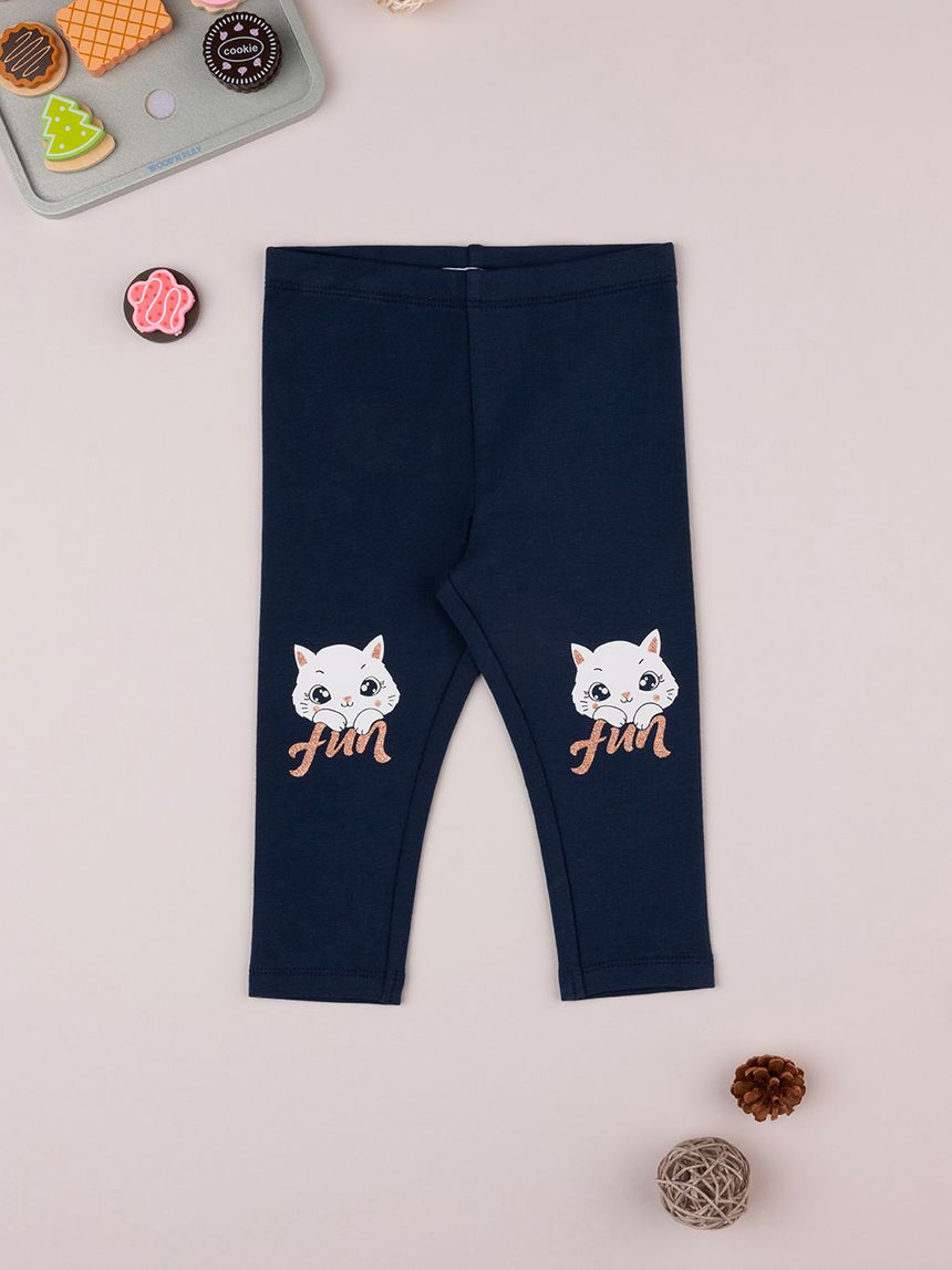 βρεφικό κολάν φούτερ μπλε με γατάκια για κορίτσι - Prénatal