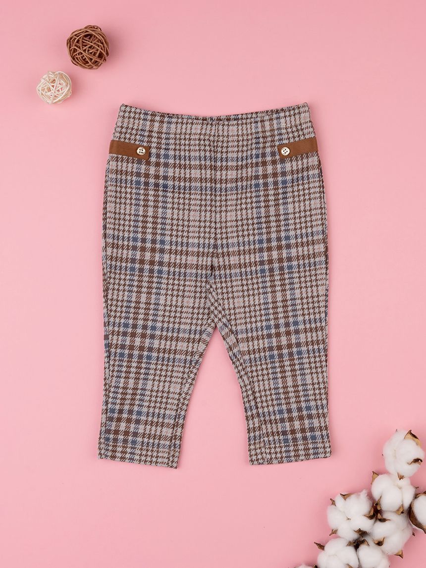 βρεφικό κολάν καρό καφέ για κορίτσι - Prénatal