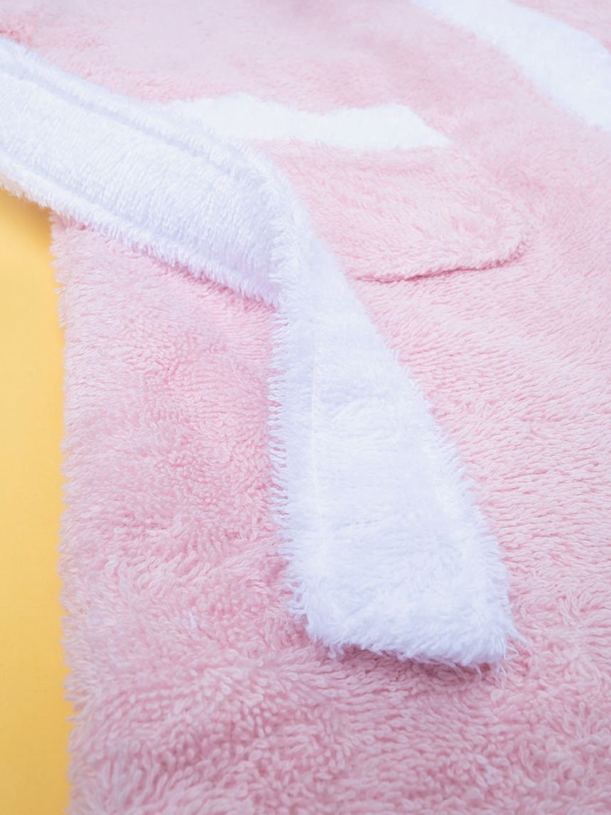 παιδικό μπουρνούζι ροζ με κουκούλα για κορίτσι - Prénatal