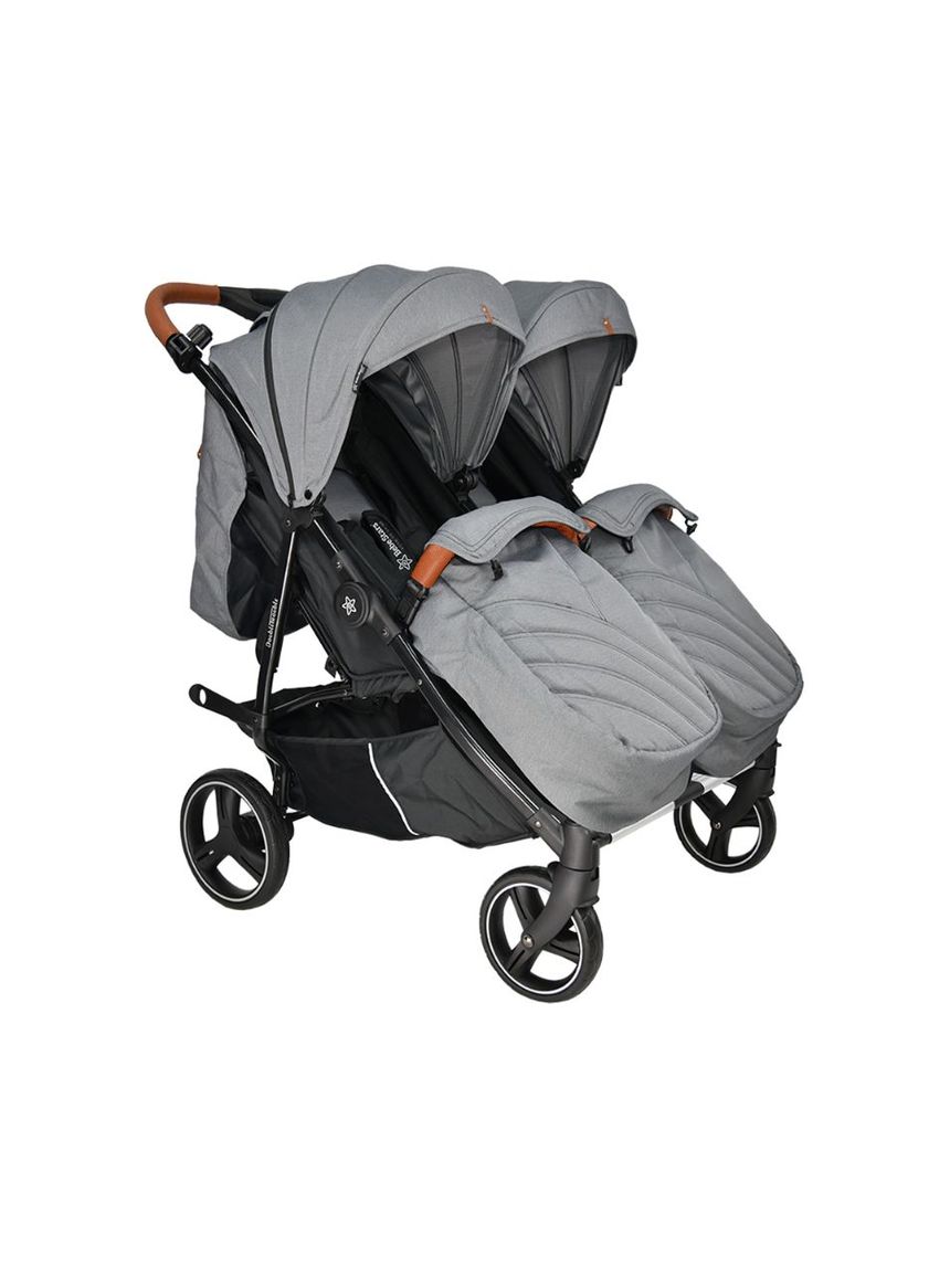Bebe stars καρότσι διδύμων double trouble grey 7901-186 - Bebe Stars