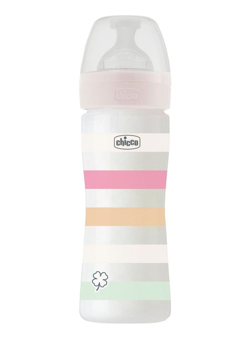 Chicco μπιμπερό πλαστικό well being 250ml white girl 2+ μηνών - Chicco