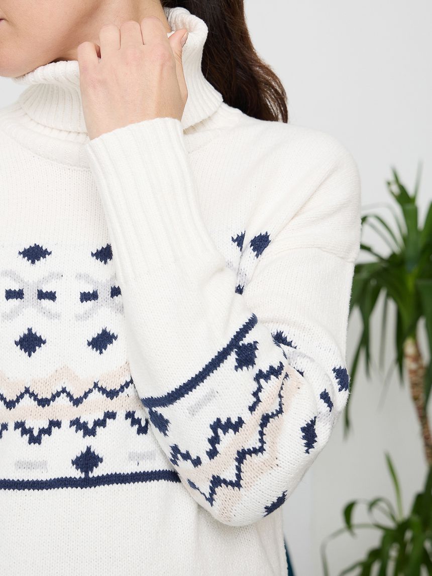 γυναικείο πουλόβερ εγκυμοσύνης ζιβάγκο λευκό ζακάρ - Prénatal