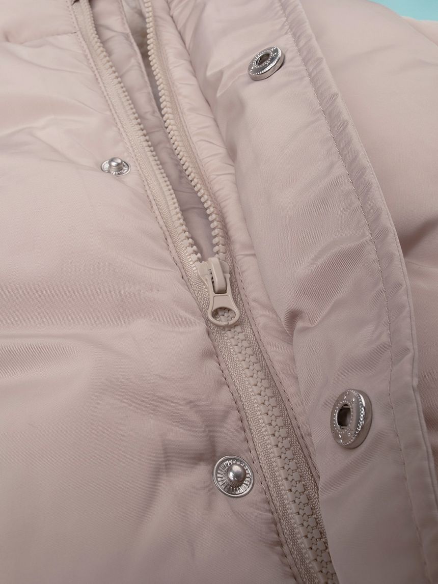 βρεφικό μπουφάν puffer μπεζ με φιογκάκια για κορίτσι - Prénatal