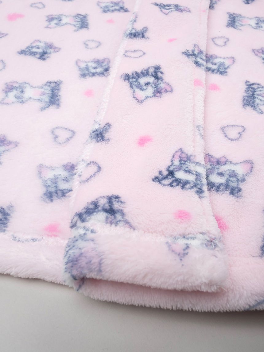 παιδική σενίλ ρόμπα ροζ με γατάκια για κορίτσι - Prénatal