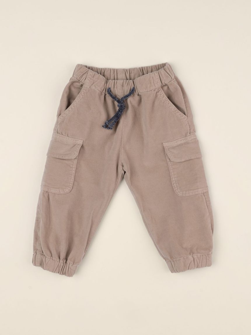 βρεφικό elegant παντελόνι καφέ κοτλέ για αγόρι - Prénatal