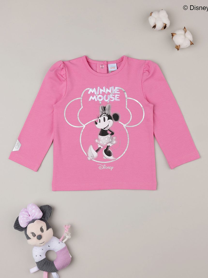 μπλούζα ροζ με τη minnie για κορίτσι - Prénatal