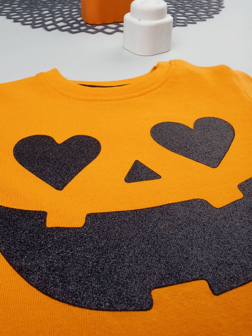 πιτζάμα halloween πορτοκαλί/μαύρη για κορίτσι - Prénatal